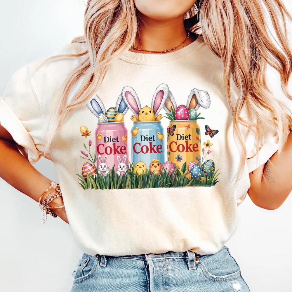 2026 Easter Bunny Soda Graphic Shirt Coquette Bow Spring Tee